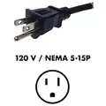 Fluence AC Cord, 6' ( 1829mm ), NEMA 5-15P Plug to M19 Push Lock Connector, Max 125V AC 10/CS