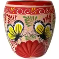 Talavera 7"Hx9"W Bella Especial Ovalo Pot Red