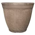 Grower Select 22.00 Round Wicker Pot Coffee Cream 20.5gal 15/CS - 22in OD x 18.74in H