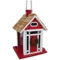Home Bazaar Christmas Cottage Feeder Red