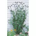 Panacea 80" Black Forged Fan Trellis With Leaves