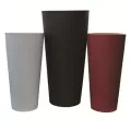 Tusco 26" Cosmo Tall Round Planter Black