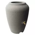 Algreen 50gal Wicker Rain Barrel Warm Gray