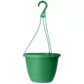 Grower Select 13.00 Everest Hanging Basket, With 22in Hanger, Green, 64 per Case, 12.99n OD x 7.48in H, 2.8 Gallon