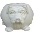 MCarr 15" Bulldog Planter Light Cream
