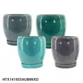 MCarr 8PC Round Egg Pot W/Saucer Mix Colors