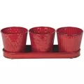 Robert Allen 4" Concord Garden Planter Set Cayenne