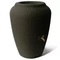 Algreen 50gal Wicker Rain Barrel Chocolate Mocha