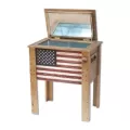 DDI 57qt Wooden Patio Cooler Front Flag Deco