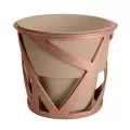 HC 4" Curio Planter Artisan Taupe w/ Copper Stand