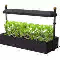 Panacea Modern Farmouse Gardener Tabletop House Planter with Grow Light and Stand Matte Black
