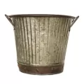 Robert Allen 4" Washboard Planter w/ Handle Aged Mocha