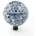 VCS 10" Blue Triangle & Square Glass Globe w/ Hanging Chain