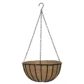WSP 12" Black Traditional Hanging Basket with Coco Liner