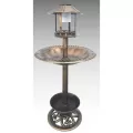DDI Resin Birdbath with Feeder and Solar Light