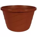 Grower Select 12.00 Twist Hanging Basket 2.32gal With 4-Strand Plastic Hanger Terracotta 50/CS