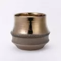 PHG 8"x6.5" Santa Barbara Planters Rustic Gold Case of 2