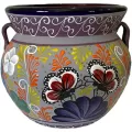 Talavera 14" Bella Especial Michoacana Pot Blue