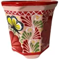 Talavera 12" Bella Especial Octagonal Pot Red