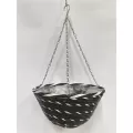 Gardener Select 12 Plastic Round Hanging Basket Black, White