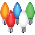 Christmas Light Bulb, Faceted E17 C9 LED Opaque Multi-Colored