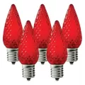 Christmas Light Bulb, Faceted E17 C9 LED Red Transparent | BU-LED-FC9-TRD