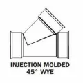 ADS Soiltight Wye, Bell-End HDPE 45 Degrees Degrees Dual Wall Injection Molded N-12, Black 6" | DFD681ST