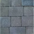 Paver Stone, 4" x 6" 3-Quarter Charcoal Traditional Cobble Series Circle