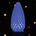 Christmas Light Bulb, Faceted E17 C9 LED Blue Transparent
