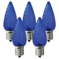 Christmas Light Bulb, Faceted E17 C9 LED Blue Transparent