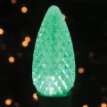 Christmas Light Bulb, Faceted E17 C9 LED Green Transparent