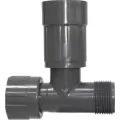 Black PVC Tee 1 in. Nut x MTHD x Female Value Connector Manifold | 1201-010
