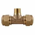 Tee, 3/4"CTS x CTS x MNPT Brass 74762Q Series