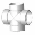 Tee Cross, 4"Hub PVC P Series SDR-35 Straight Solvent Weld