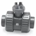 Ball Valve, 1"Slip x Threaded Gray PVC 235 psi True Union Slo-Close Full Block