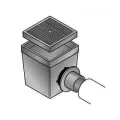 12" x 12" Square Catch Basin Kit E47, 2-Outlet with Green Grate