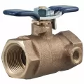Ball Valve, 1"Threaded x Threaded with Tapped Side Outlet Lead-Free Cast Copper Silicon Alloy 600 psi LF622FT Series
