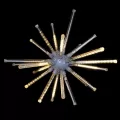 A LED 3D Meteor Burst, 20" Warm White Steel Frame Low Voltage Combo