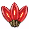 Christmas Light Bulb, Smooth E17 C9 LED Red Transparent Filament