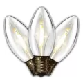 Christmas Light Bulb, Smooth E17 C9 LED Warm White Transparent Filament | BU-25FLD-SC9-TWW