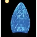 Christmas Light Bulb, Faceted E12 C7 LED Blue Transparent