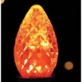 Christmas Light Bulb, Faceted E12 C7 LED Orange Transparent