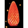 Christmas Light Bulb, Faceted E17 C9 LED Orange Transparent