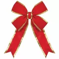 Decorative Bow, 18" Red Nylon with Gold Trim
