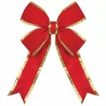 Decorative Bow, 24" Red Nylon with Gold Trim