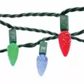 LED Light String, 4.8 W per String 23.5' 4" Spacing Red Plastic Socket Commercial Standard