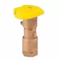 Quick Coupling Valve, 1"Female Red Brass 2-Piece with 1 Slot Locking Yellow Lid