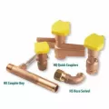 Quick Coupling Valve, 1"Female Red Brass 2-Piece with 1 Slot Non-Locking Yellow Lid
