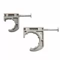 Half Clamp, 1" CTS Gray Plastic Round with Preloaded Nail