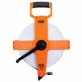 Tape Measure, 1/2" x 100' Pumpkin/White Fiberglass OTR Open Type Reel Standard SAE Long